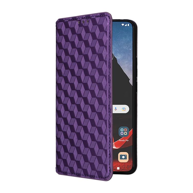 For Motorola ThinkPhone Cubic Grid Texture Flip Leather Phone Case