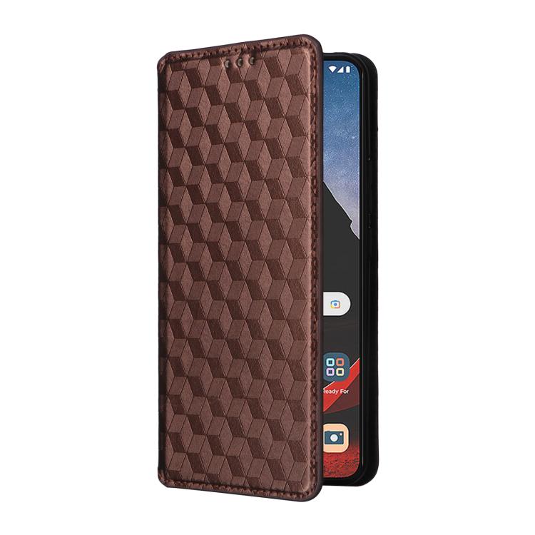 For Motorola ThinkPhone Cubic Grid Texture Flip Leather Phone Case