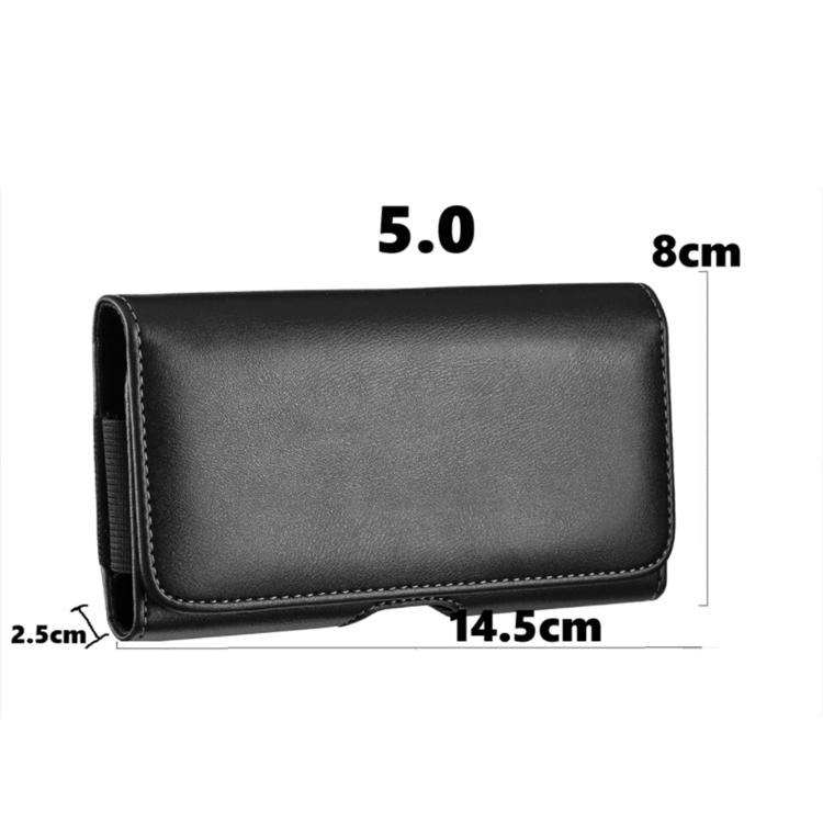 For 5 inch Universal Horizontal Outdoor Phone Waist Bag - Black