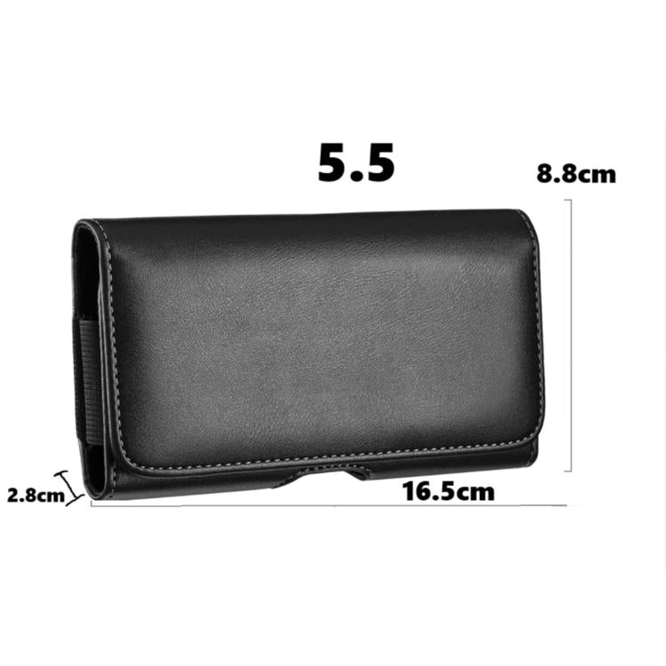 For 5.5 inch Universal Horizontal Outdoor Phone Waist Bag - Black