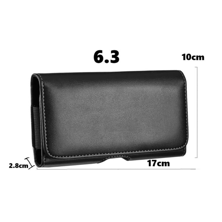 For 6.3 inch Universal Horizontal Outdoor Phone Waist Bag - Black
