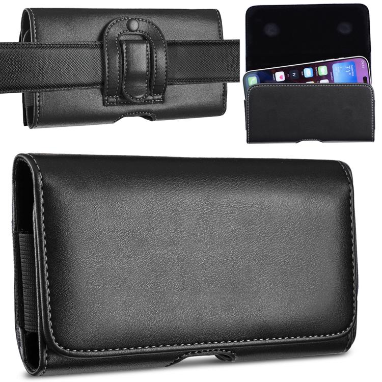 For 6.3 inch Universal Horizontal Outdoor Phone Waist Bag - Black