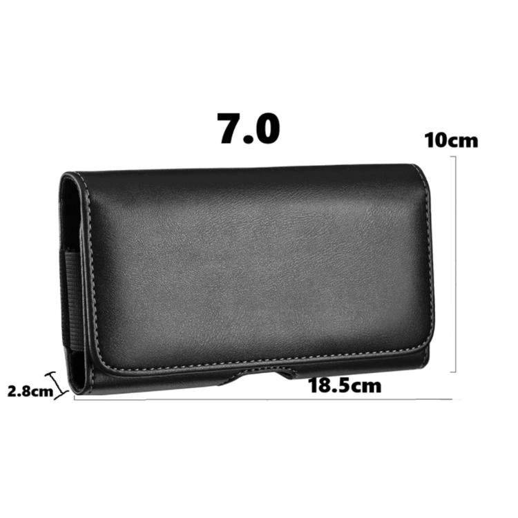 For 7 inch Universal Horizontal Outdoor Phone Waist Bag - Black