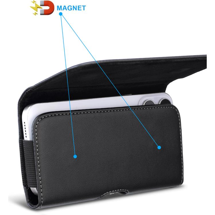 For 7 inch Universal Horizontal Outdoor Phone Waist Bag - Black