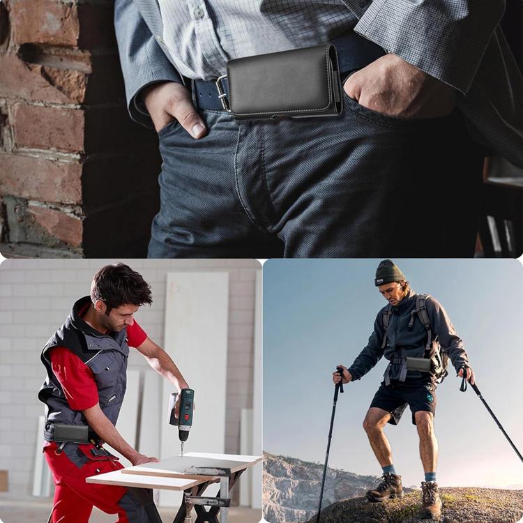 For 7 inch Universal Horizontal Outdoor Phone Waist Bag - Black