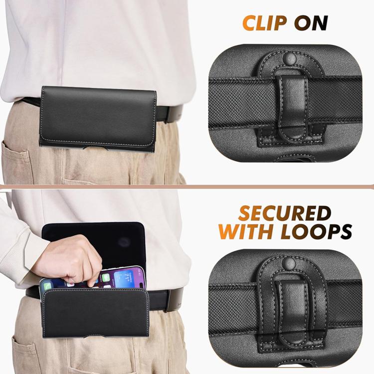 For 7 inch Universal Horizontal Outdoor Phone Waist Bag - Black