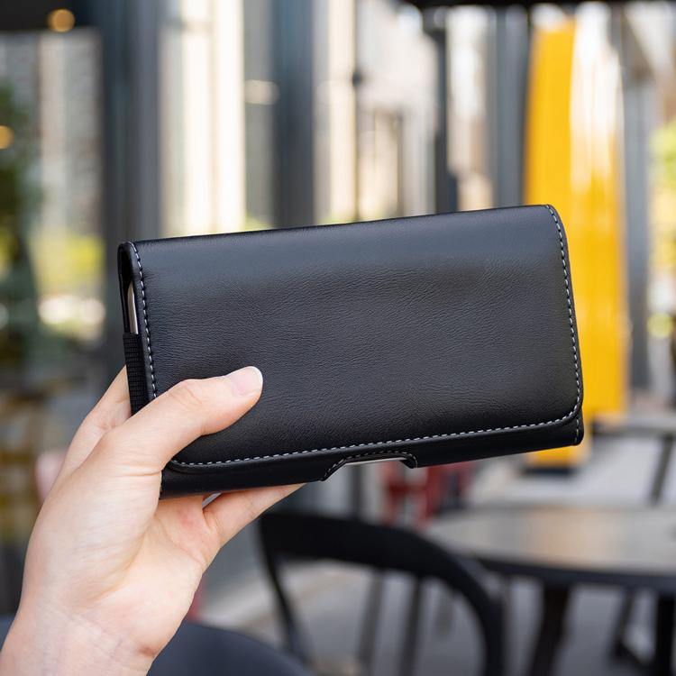 For 7 inch Universal Horizontal Outdoor Phone Waist Bag - Black