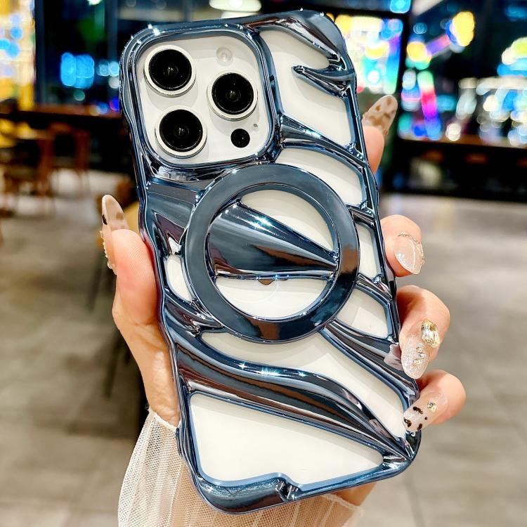 For iPhone 13 Pro Max Cooling Hollow Electroplating TPU MagSafe Phone Case