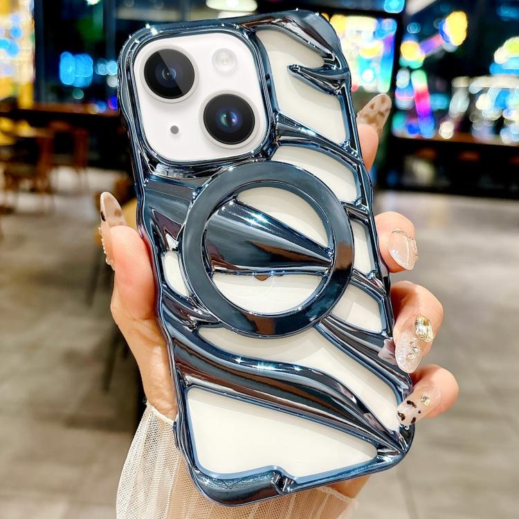 For iPhone 13 Cooling Hollow Electroplating TPU MagSafe Phone Case