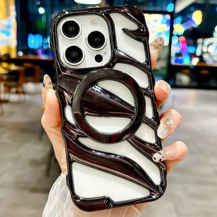 For iPhone 12 Pro Max Cooling Hollow Electroplating TPU MagSafe Phone Case