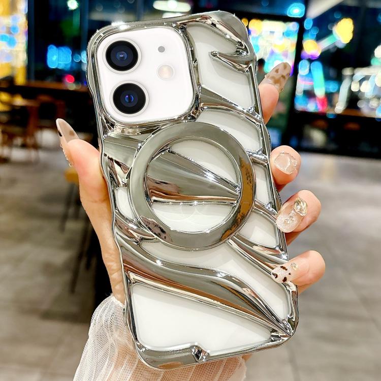 For iPhone 11 Cooling Hollow Electroplating TPU MagSafe Phone Case