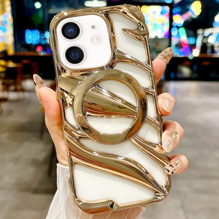 For iPhone 11 Cooling Hollow Electroplating TPU MagSafe Phone Case