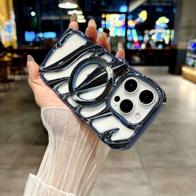 For iPhone 14 Pro Cooling Hollow Electroplating TPU MagSafe Phone Case