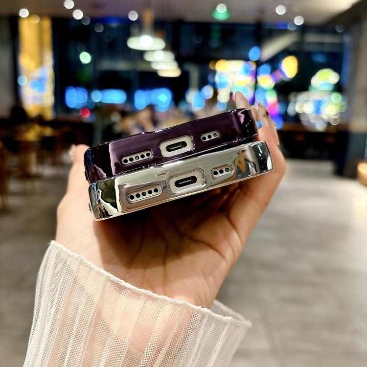 For iPhone 14 Plus Cooling Hollow Electroplating TPU MagSafe Phone Case