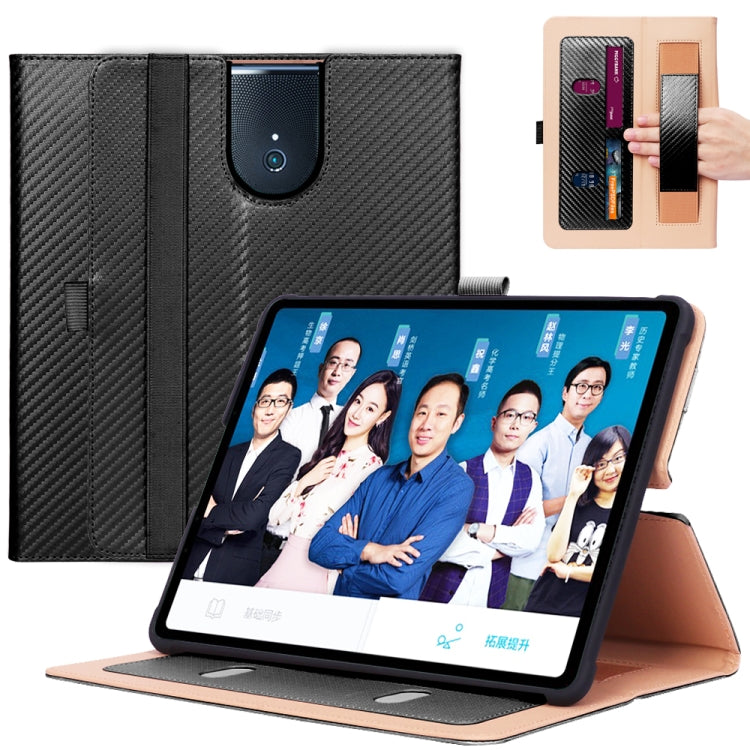 For BBK S5 Pro 11 inch (2020) Carbon Fiber Texture Horizontal Flip Leather Case with Holder & Card Slot & Hand Strap