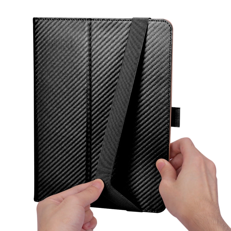 For BBK S5 Pro 11 inch (2020) Carbon Fiber Texture Horizontal Flip Leather Case with Holder & Card Slot & Hand Strap