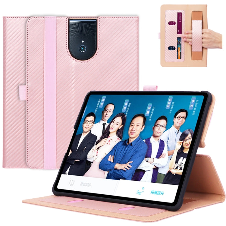 For BBK S5 Pro 11 inch (2020) Carbon Fiber Texture Horizontal Flip Leather Case with Holder & Card Slot & Hand Strap