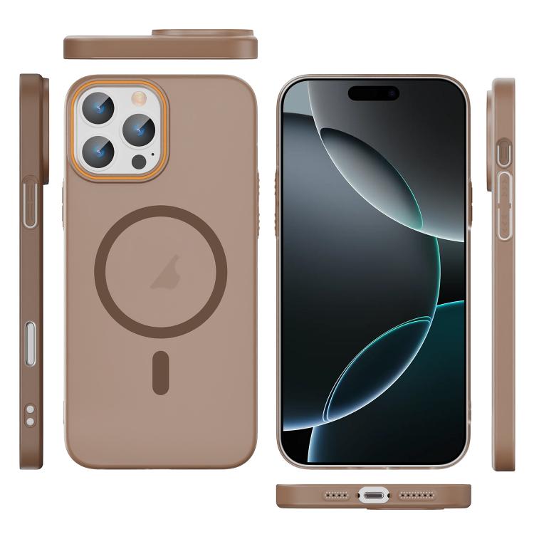 For iPhone 16 Pro Max Translucent Frosted Skin PC MagSafe Phone Case