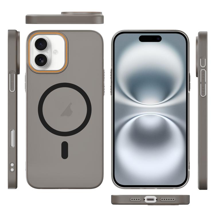 For iPhone 16 Plus Translucent Frosted Skin PC MagSafe Phone Case