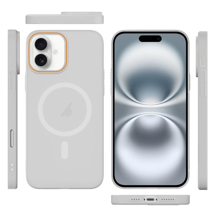For iPhone 16 Plus Translucent Frosted Skin PC MagSafe Phone Case