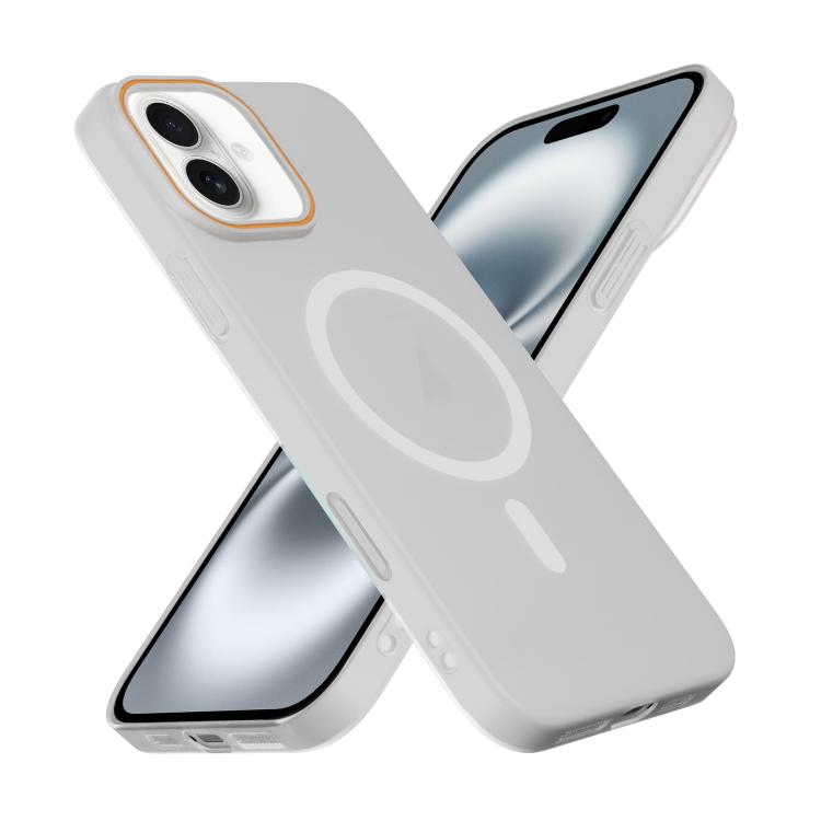 For iPhone 16 Plus Translucent Frosted Skin PC MagSafe Phone Case