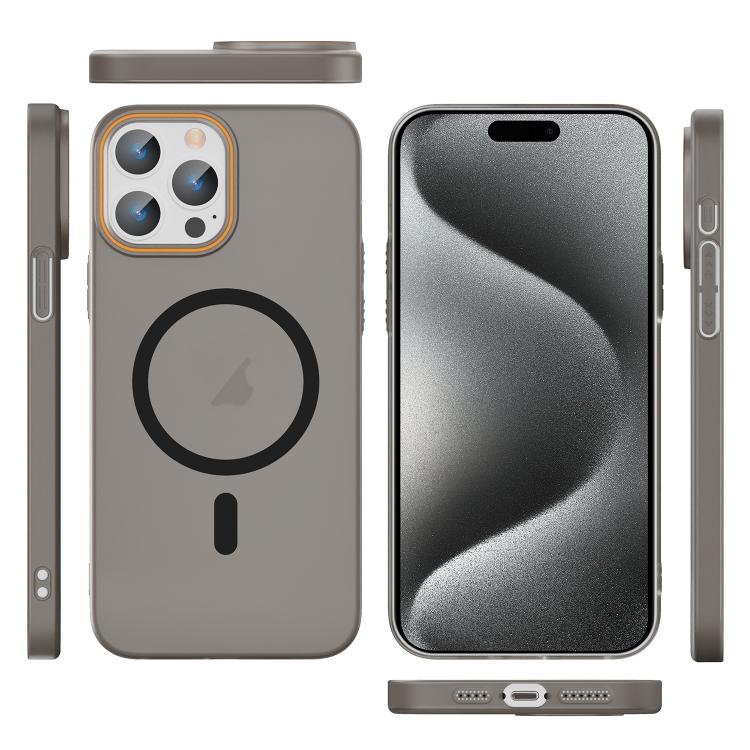 For iPhone 15 Pro Max Translucent Frosted Skin PC MagSafe Phone Case