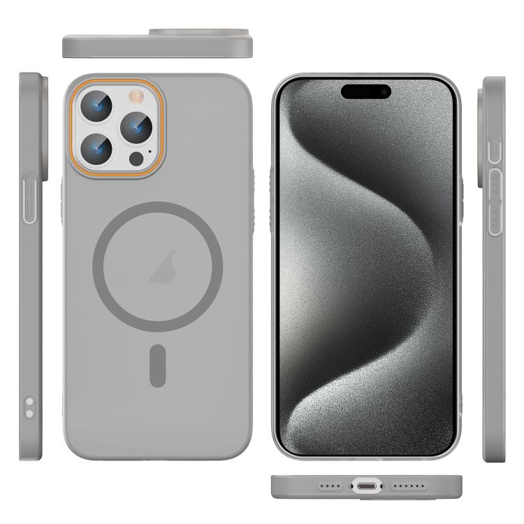 For iPhone 15 Pro Max Translucent Frosted Skin PC MagSafe Phone Case