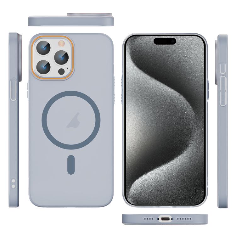 For iPhone 15 Pro Max Translucent Frosted Skin PC MagSafe Phone Case