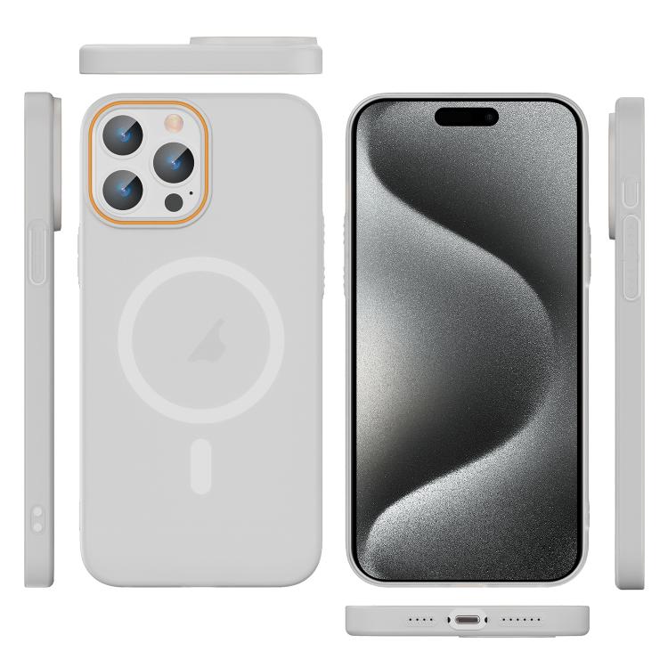 For iPhone 15 Pro Translucent Frosted Skin PC MagSafe Phone Case
