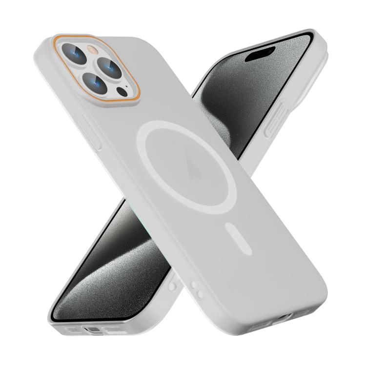 For iPhone 15 Pro Translucent Frosted Skin PC MagSafe Phone Case