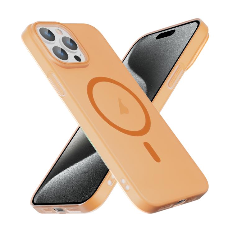 For iPhone 15 Pro Translucent Frosted Skin PC MagSafe Phone Case