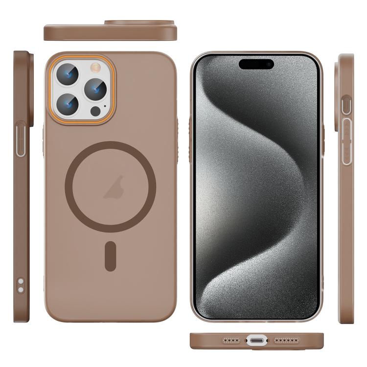 For iPhone 15 Pro Translucent Frosted Skin PC MagSafe Phone Case