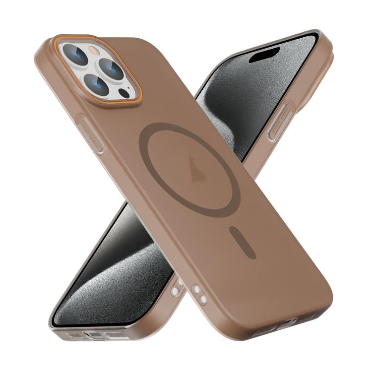 For iPhone 15 Pro Translucent Frosted Skin PC MagSafe Phone Case