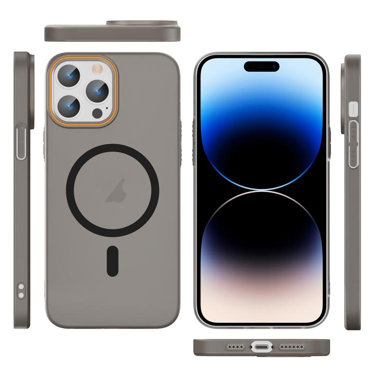 For iPhone 14 Pro Translucent Frosted Skin PC MagSafe Phone Case