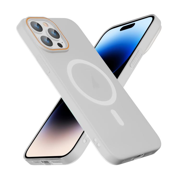 For iPhone 14 Pro Translucent Frosted Skin PC MagSafe Phone Case