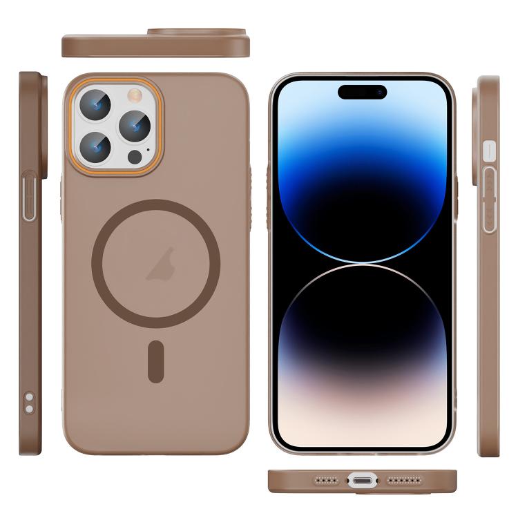 For iPhone 14 Pro Translucent Frosted Skin PC MagSafe Phone Case