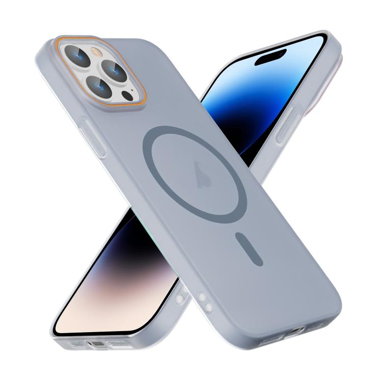 For iPhone 14 Pro Translucent Frosted Skin PC MagSafe Phone Case
