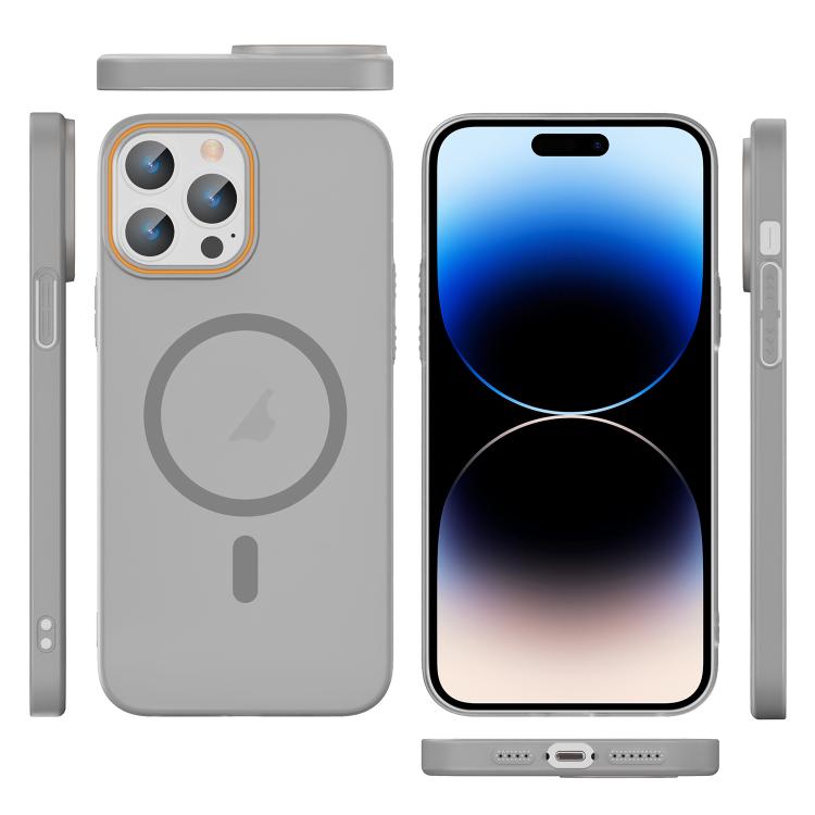 For iPhone 14 Pro Max Translucent Frosted Skin PC MagSafe Phone Case