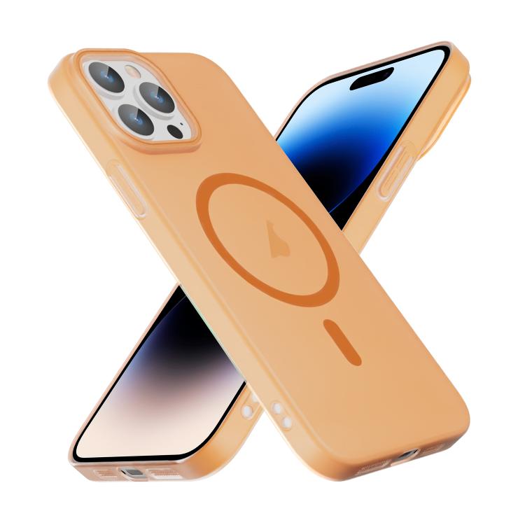 For iPhone 14 Pro Max Translucent Frosted Skin PC MagSafe Phone Case