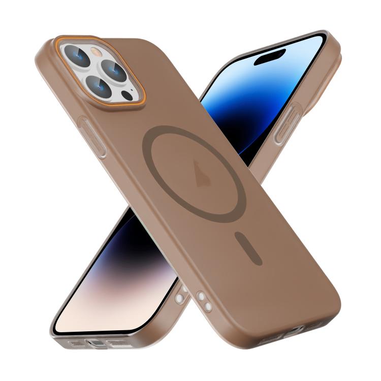 For iPhone 14 Pro Max Translucent Frosted Skin PC MagSafe Phone Case
