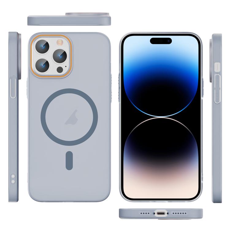 For iPhone 14 Pro Max Translucent Frosted Skin PC MagSafe Phone Case