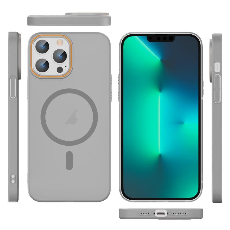 For iPhone 13 Pro Max Translucent Frosted Skin PC MagSafe Phone Case