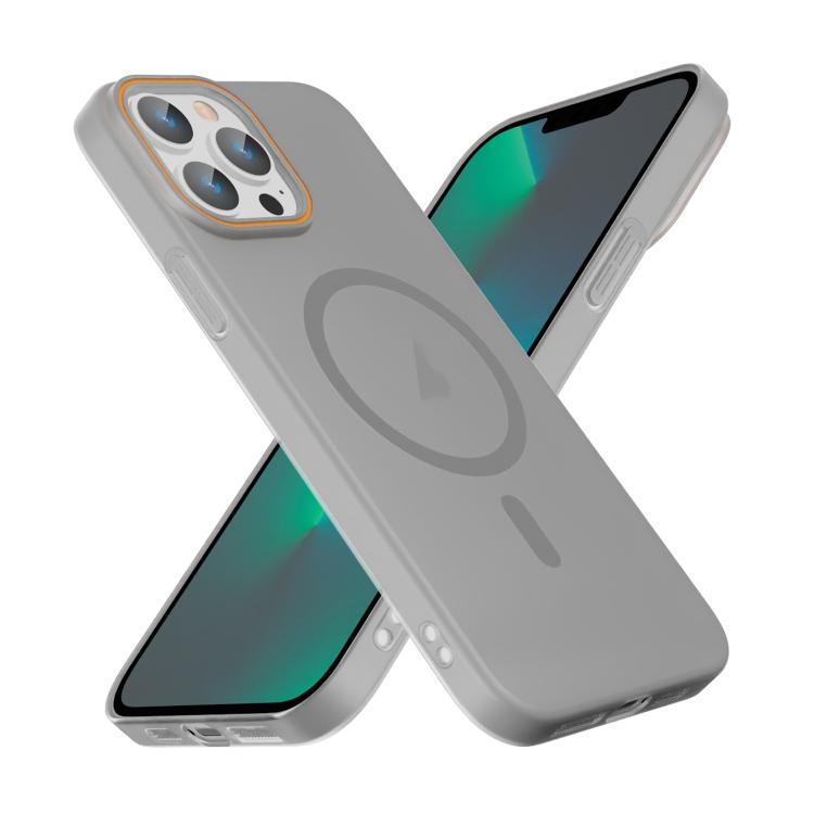For iPhone 13 Pro Max Translucent Frosted Skin PC MagSafe Phone Case
