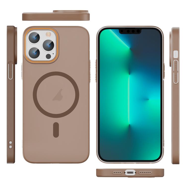 For iPhone 13 Pro Max Translucent Frosted Skin PC MagSafe Phone Case