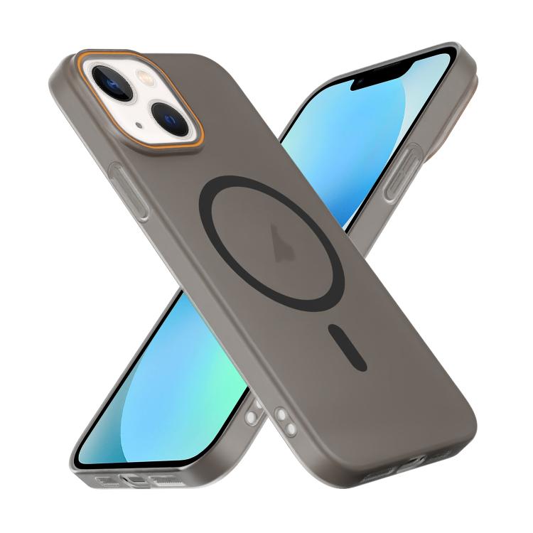 For iPhone 13 Translucent Frosted Skin PC MagSafe Phone Case