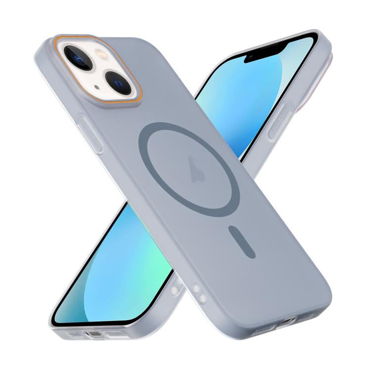 For iPhone 13 Translucent Frosted Skin PC MagSafe Phone Case