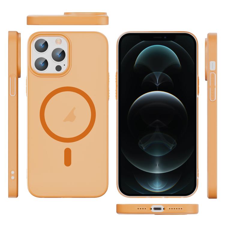 For iPhone 12 Pro Max Translucent Frosted Skin PC MagSafe Phone Case