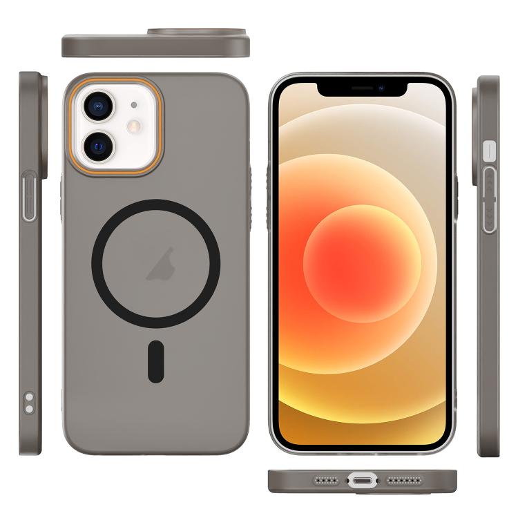 For iPhone 12 Translucent Frosted Skin PC MagSafe Phone Case