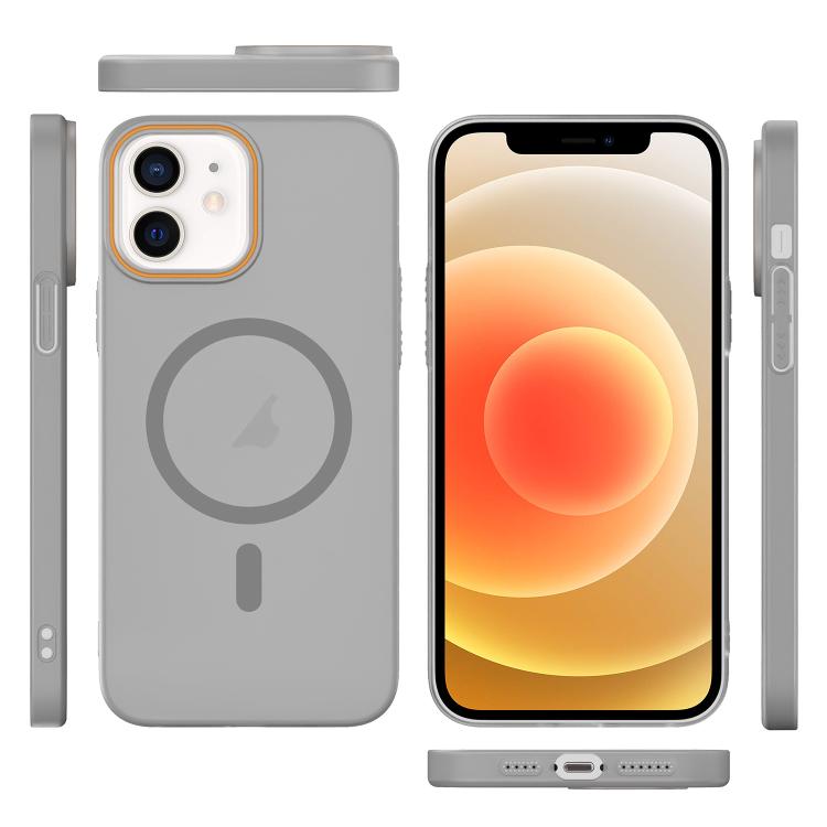 For iPhone 12 Translucent Frosted Skin PC MagSafe Phone Case