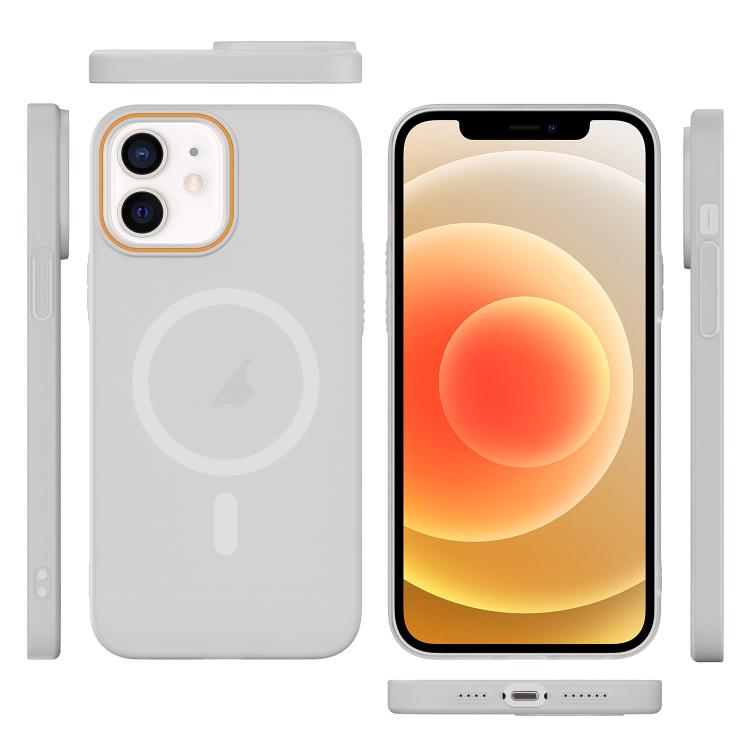For iPhone 12 Translucent Frosted Skin PC MagSafe Phone Case
